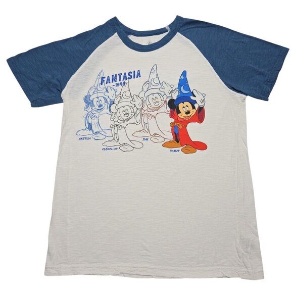 Disney Tops - Disney Shirt Womens Small White Mickey Mouse Fantasia Short Sleeve Ink and Paint